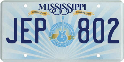 MS license plate JEP802