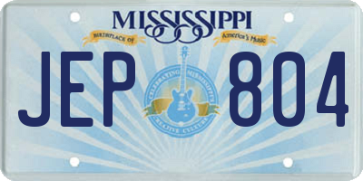MS license plate JEP804