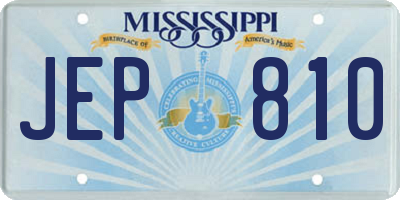 MS license plate JEP810