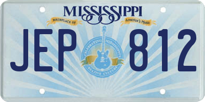 MS license plate JEP812