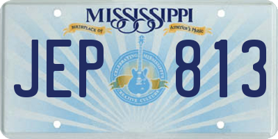 MS license plate JEP813