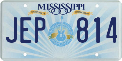 MS license plate JEP814