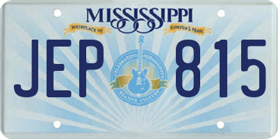MS license plate JEP815