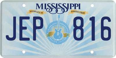 MS license plate JEP816