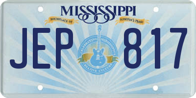 MS license plate JEP817
