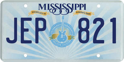 MS license plate JEP821