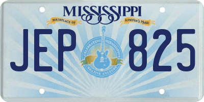 MS license plate JEP825
