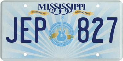 MS license plate JEP827