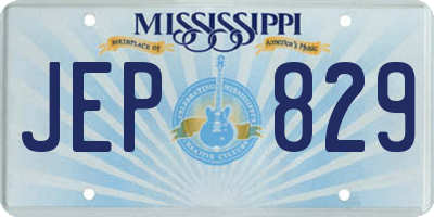 MS license plate JEP829