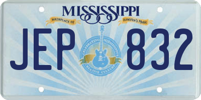 MS license plate JEP832
