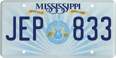 MS license plate JEP833