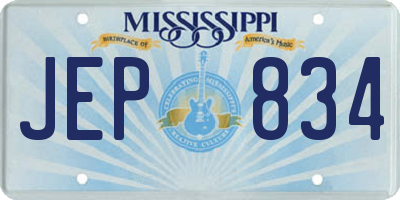 MS license plate JEP834