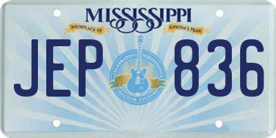 MS license plate JEP836