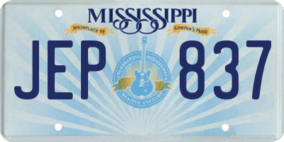 MS license plate JEP837