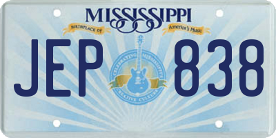 MS license plate JEP838