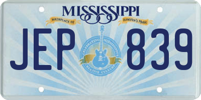 MS license plate JEP839