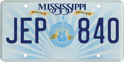 MS license plate JEP840