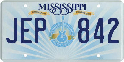 MS license plate JEP842