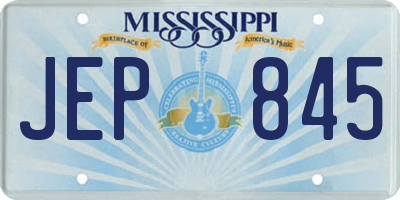 MS license plate JEP845