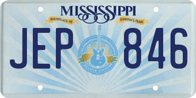 MS license plate JEP846