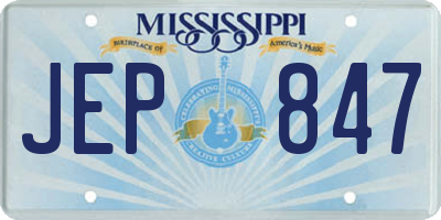 MS license plate JEP847