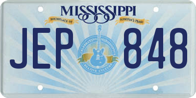 MS license plate JEP848