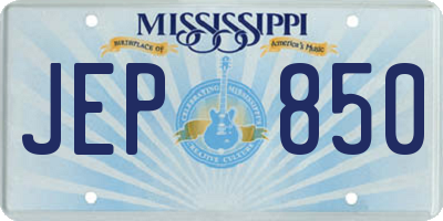 MS license plate JEP850