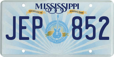 MS license plate JEP852