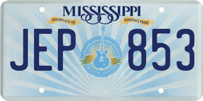 MS license plate JEP853