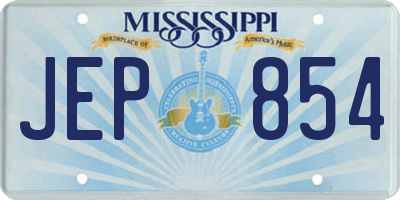 MS license plate JEP854