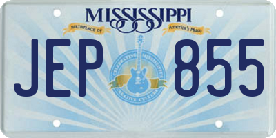 MS license plate JEP855