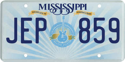 MS license plate JEP859