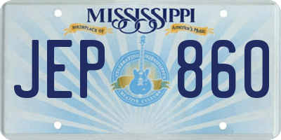 MS license plate JEP860