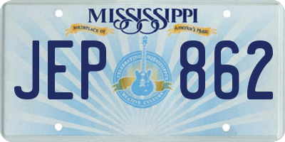 MS license plate JEP862