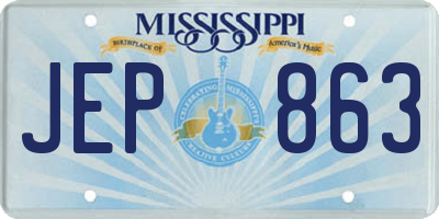 MS license plate JEP863