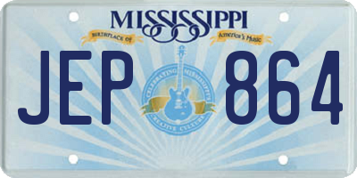MS license plate JEP864