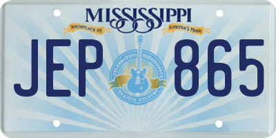 MS license plate JEP865
