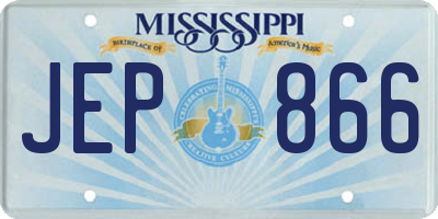 MS license plate JEP866