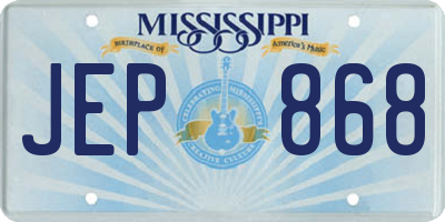 MS license plate JEP868