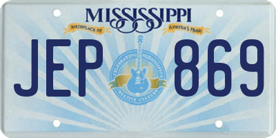 MS license plate JEP869