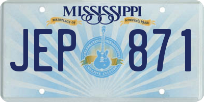 MS license plate JEP871