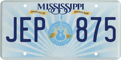 MS license plate JEP875