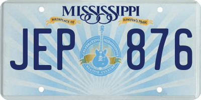 MS license plate JEP876
