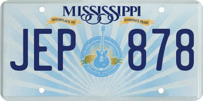 MS license plate JEP878