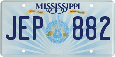 MS license plate JEP882