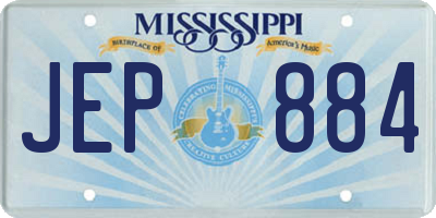 MS license plate JEP884