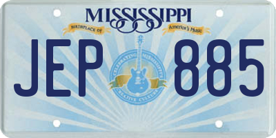 MS license plate JEP885
