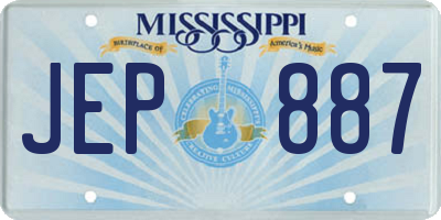 MS license plate JEP887
