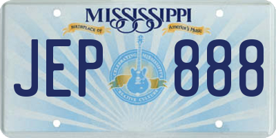 MS license plate JEP888
