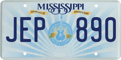 MS license plate JEP890